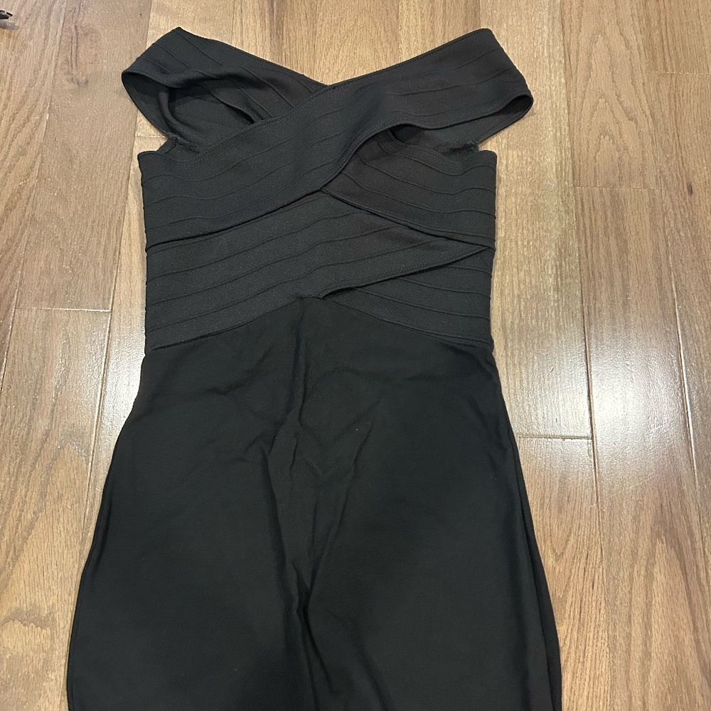 Criss Cross Black Mini Dress Size Youth XL